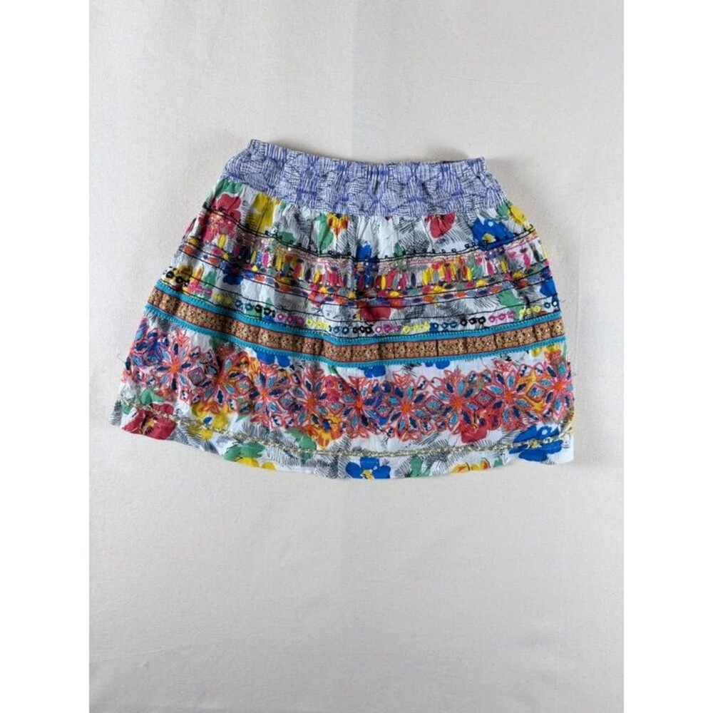 River Island Floral Embroidered Sequin Boho Mini Skirt Size 10